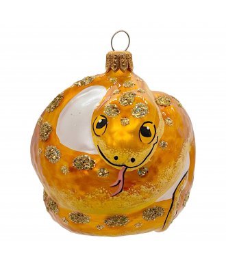 Ёлочный шар 75 мм "Талисман Змея" (Ёлочка) золотистый