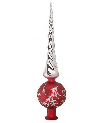 верхушка на ёлку "Серебряный узор" (Ёлочка) красный