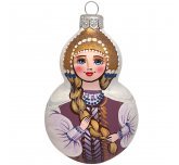 Ёлочная игрушка "Красавица в кокошнике"  (Винтажный шар)