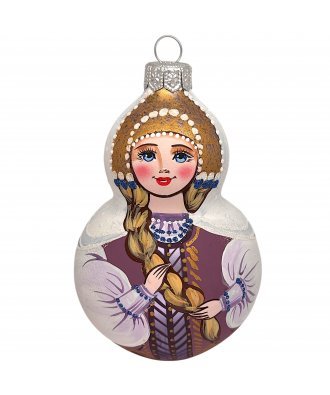 Ёлочная игрушка "Красавица в кокошнике"  (Винтажный шар)