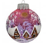 Ёлочный шар 100 мм "Зимний пейзаж" (Мария)