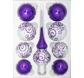 набор ёлочных шаров с верхушкой "Признание" фиолетовый  (Ёлочка)