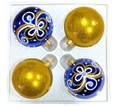 набор ёлочных шаров 4 х 60 мм "Флёр" (Ёлочка) синий