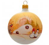 Ёлочный шар 85 мм "Зимние друзья" (Рождественское яблоко)