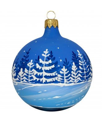 Ёлочный шар 85 мм "У пруда" (Рождественское яблоко)
