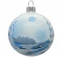 Ёлочный шар 80 мм "Снежный лес" (Винтажный шар)