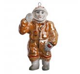 Ёлочная игрушка "Космонавт" в рыжем (Фарфоровая мануфактура СПб)