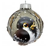 Ёлочный шар 100 мм "Воробей" (Мария)