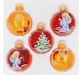 набор ёлочных шаров 5х60мм "Святки" (Ёлочка) красно-золотой