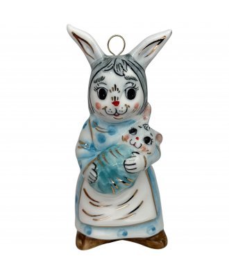 Ёлочная игрушка "Зайчиха мать" (Лефортовский фарфор)