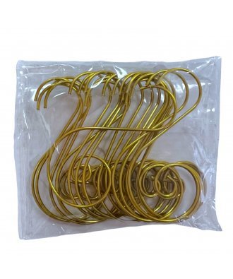 Крючки для ёлочных игрушек "Спираль" золотистые (Китай)