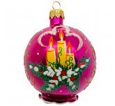 Ёлочный шар 75 мм "Свечи" (Ёлочка)