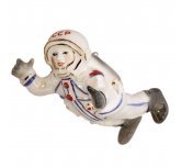 Ёлочная игрушка "Космонавт в невесомости" белый (Фарфоровая мануфактура СПб)