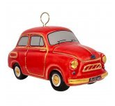 Ёлочная игрушка "Запорожец горбатый" красный (Фарфоровая мануфактура)