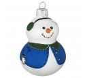 Ёлочная игрушка "Снеговик в наушниках" (Рождественское яблоко)