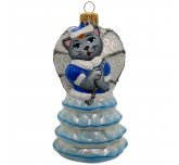Ёлочная игрушка "Кошечка с зонтиком" (Эвис) в голубом