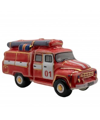 Ёлочная игрушка "Пожарная машина" (Фарфоровая мануфактура)