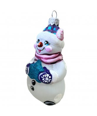 Ёлочная игрушка "Снеговик белый" (Мария)