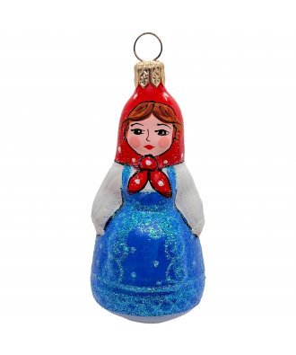 Ёлочная игрушка "Девочка Таня в голубом сарафане" (Иней)