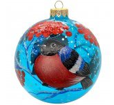 Ёлочный шар 100 мм "Снегирь на рябине" (ЭВИС)