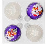 набор ёлочных шаров 4х60 мм "Дружба" сиреневый (Ёлочка)