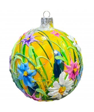 Ёлочный  шар 100 мм "Ромашки и полевые цветы " (Бартош) 