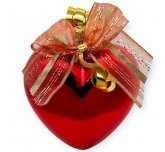 Ёлочная игрушка "Сердечко - 2" (Ёлочка) с бантиком