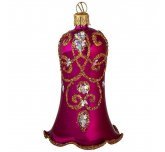 Ёлочная игрушка колокольчик "Вензель" (Ёлочка) малиновый
