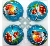 набор ёлочных шаров 4 х 85 мм "Зимний сад" (Ёлочка)