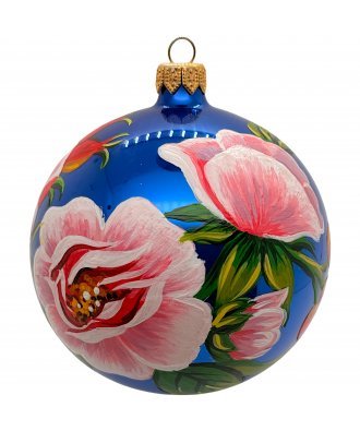 Ёлочный  шар 100 мм "Ностальгия - 7"  Роза (Бартош)