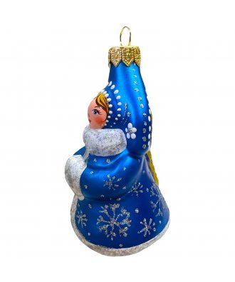 Ёлочная игрушка "Снегурочка в синей шубке со снежинками" (Эвис) 
