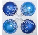 набор ёлочных шаров 4х75мм "Снежный узор"  (Ёлочка) синий