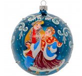 Ёлочный шар 115 мм "Ледяные кружева" (Ёлочка) бирюзовый