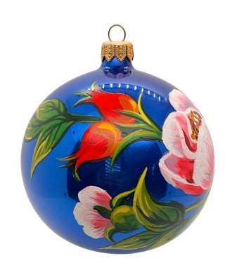 Ёлочный  шар 100 мм "Ностальгия - 7"  Роза (Бартош)