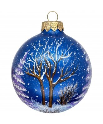 Ёлочный шар 80 мм "Зимний лес" (Эвис)