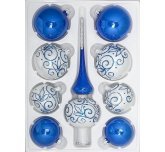 набор ёлочных шаров  с верхушкой "Признание" синий  (Ёлочка)