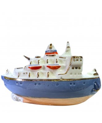 Ёлочная игрушка "Пароход "Красин" (Фарфоровая мануфактура СПб)