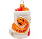 Ёлочная игрушка "Игрушка. Змея на валенке" (Ёлочка)
