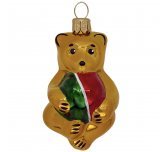 Ёлочная игрушка "Мишка с мячом" (Ёлочка) золотистый