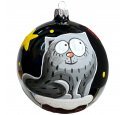 Ёлочный шар 100 мм "Звёздный кот" (Рождественское яблоко)
