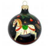 Ёлочный шар 65-70 мм "Лошадка-качалка." (Рождественское яблоко)