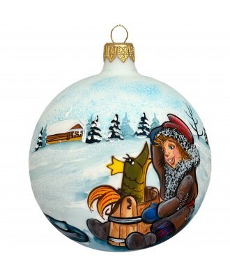 Ёлочный шар 100 мм "Емеля" (Рождественское яблоко)