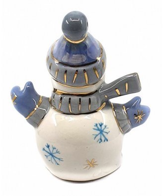 Ёлочная игрушка "Снеговик в шарфе" (Фарфоровая мануфактура СПб)