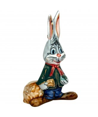 Ёлочная игрушка "Заяц с мешком" (Лефортовский фарфор)