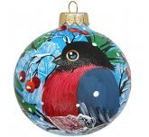 Ёлочный шар 80 мм "Снегирёк" (Мария)