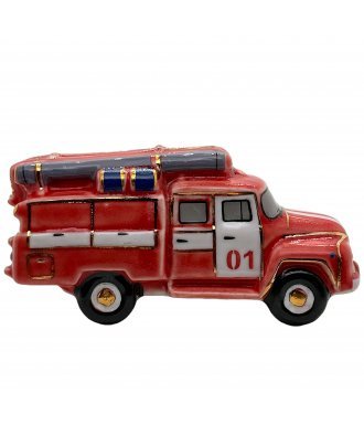 Ёлочная игрушка "Пожарная машина" (Фарфоровая мануфактура)
