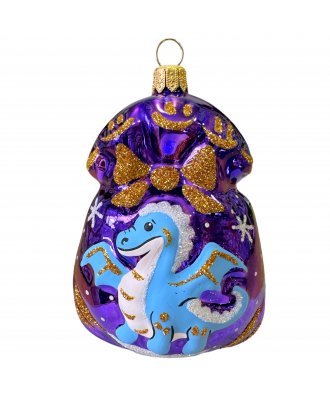 Ёлочная игрушка "Подарок Дракон" (Ёлочка) фиолетовый