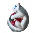 Ёлочная игрушка "Серый котик с шариком" (Фарфоровая мануфактура СПб)