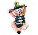 Ёлочная игрушка "Свинка в купальнике" (Лефортовский фарфор)