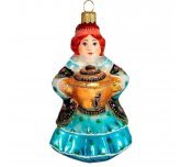 Ёлочная игрушка "Купчиха с самоваром"  (Ариель) в голубом
